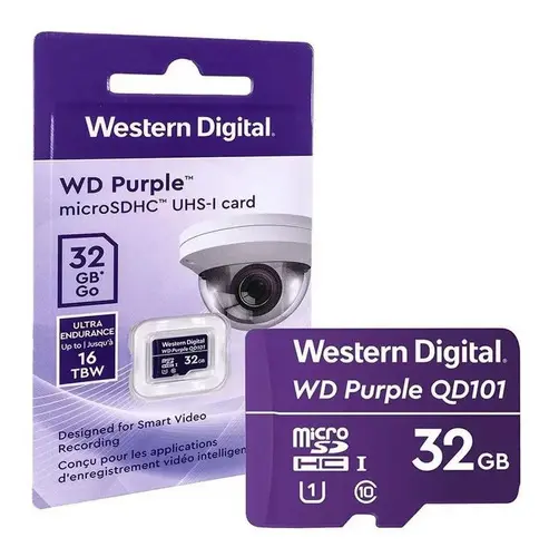 Cartão De Memória Micro Sd 32gb Wd Purple Intelbras - 1