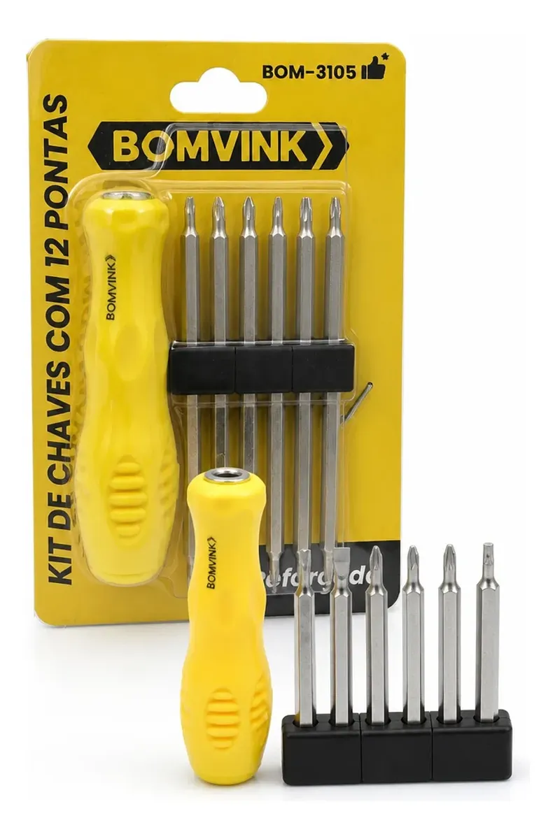 Kit De Chaves Precisão 12 Pontas Torx Fenda Bomvink 3105 - 1