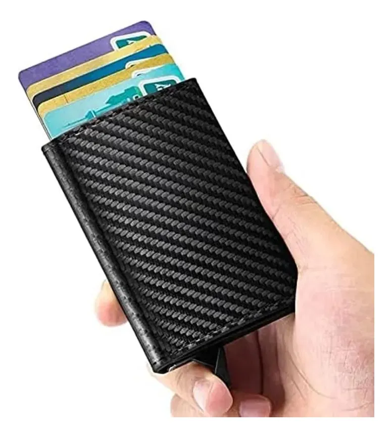 Carteira Futuro Rfid Slim Porta Cartoes Antifurto Cor Preto - 1