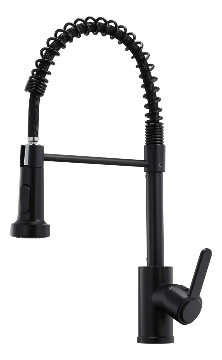 Torneira Gourmet 50cm de Bancada Preta Duplo Jato - 1