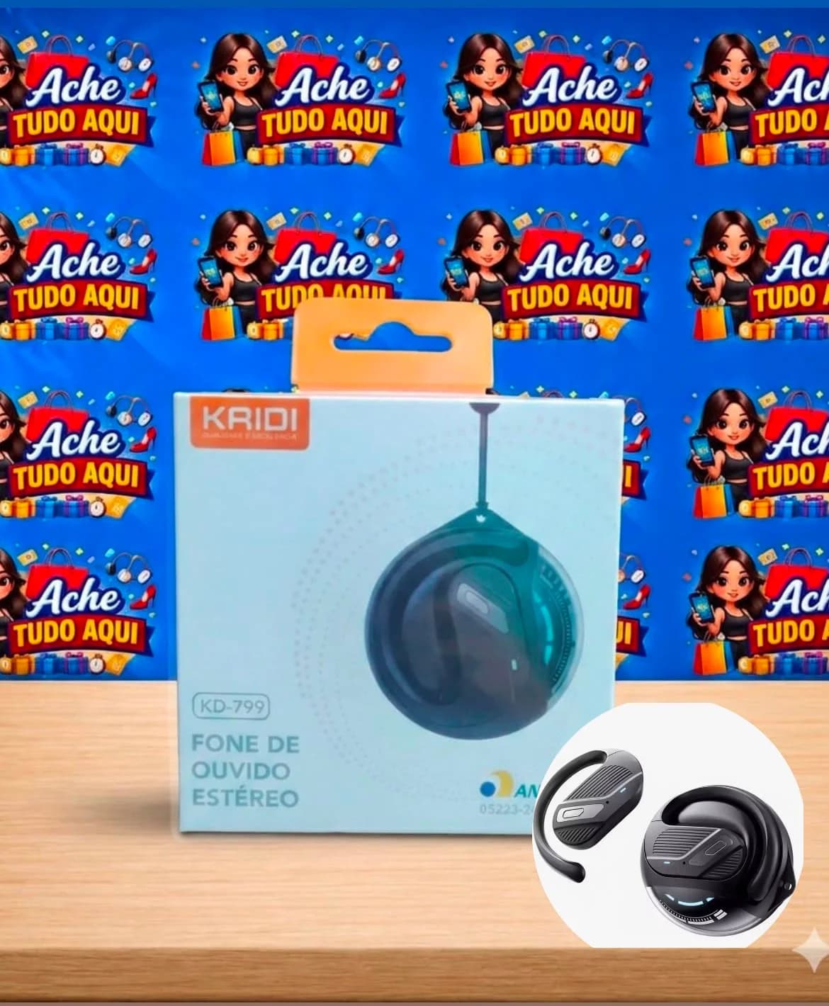 Fone Bluetooth 5.3 sem fio Preto - 1