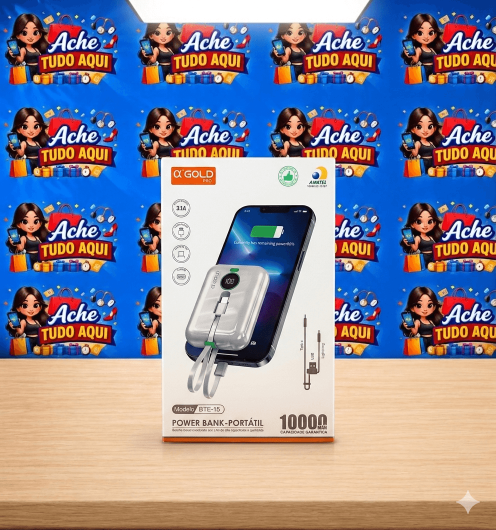 Carregador Portátil Power Bank -Tipo C- USB - Lightnin - 2