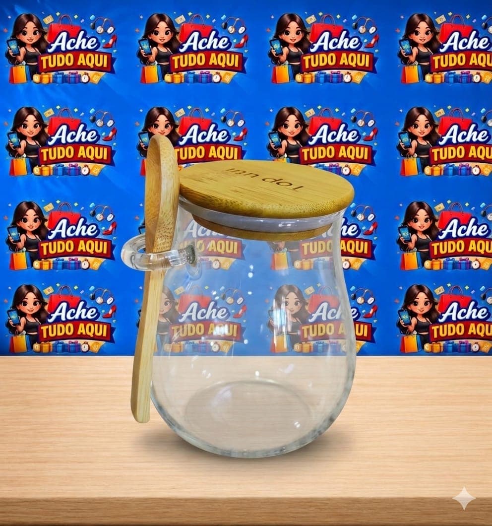 Pote de vidro com tampa oval 410 ml - 1