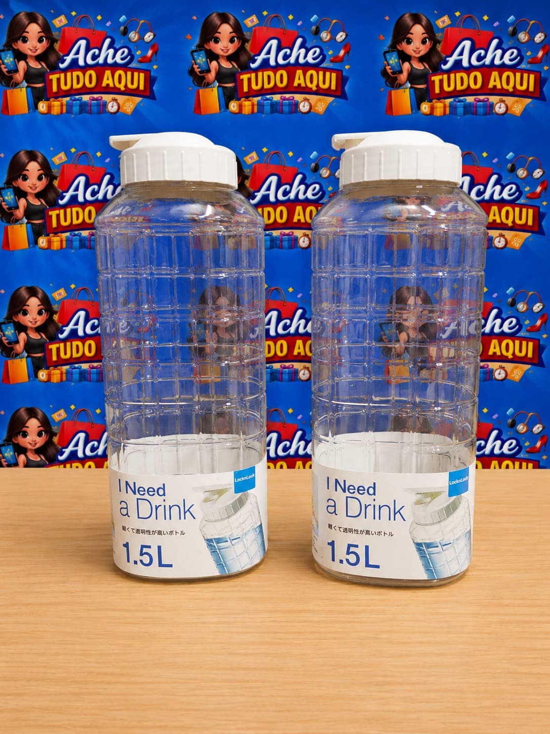 Kit 2 Garrafas Plásticas de Agua para Geladeira - 2