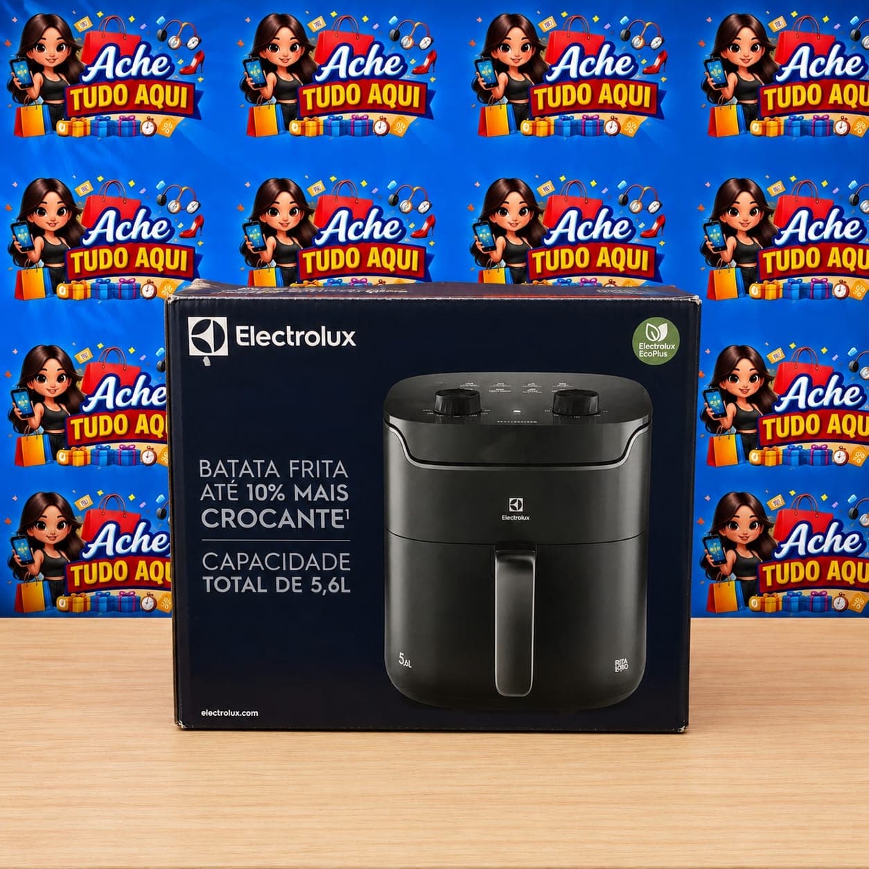 Electrolux Air fryer Fritadeira Elétrica sem oleo Rita Lobo 5,8L 8 receitas pré-sugeridas timer 60 minutos desligamento - 1