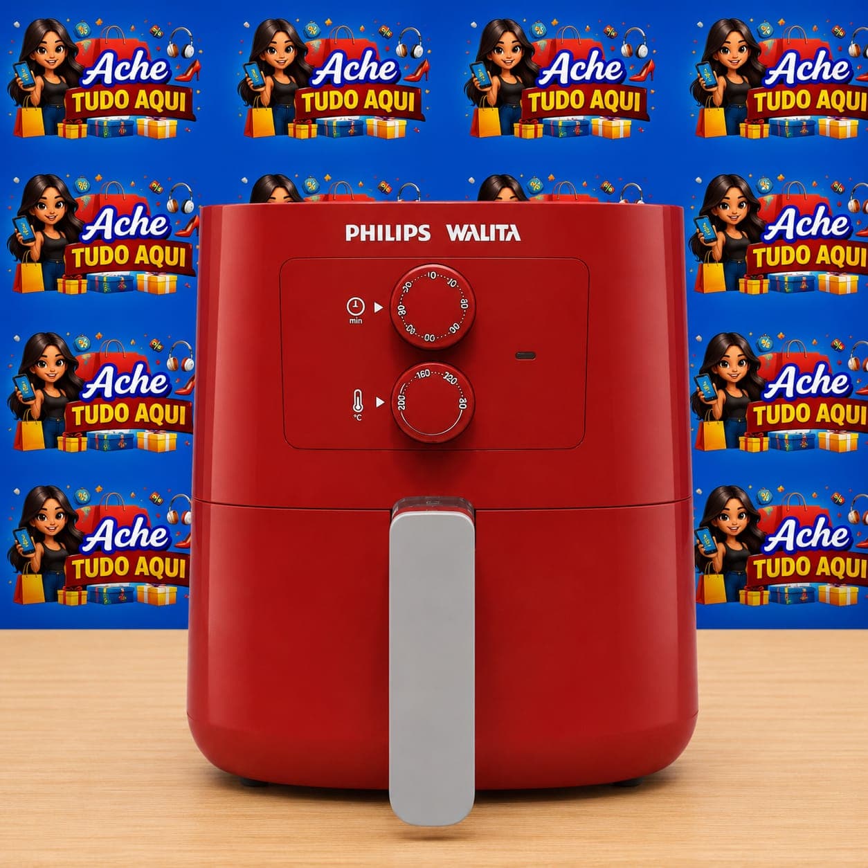Fritadeira Airfryer Série 3000, Philips Walita, com 4.1L de capacidade, Vermelha, 1400W - 1