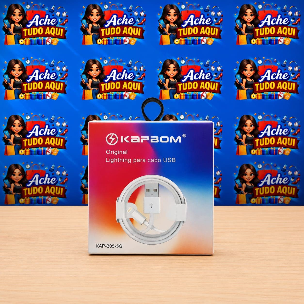 cabo carregador Kapbom modelo KAP-305-5G DE 1M Compativel com iphone 11,12,13,14 e Pro - 1
