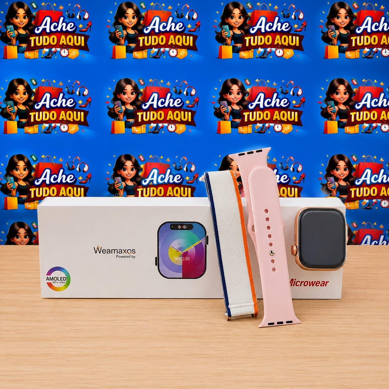 smartwatch Microwear modelo Wed20, equipado com sistema operacional Wearmax OS.O dispositivo possui uma tela AMOLED - 1