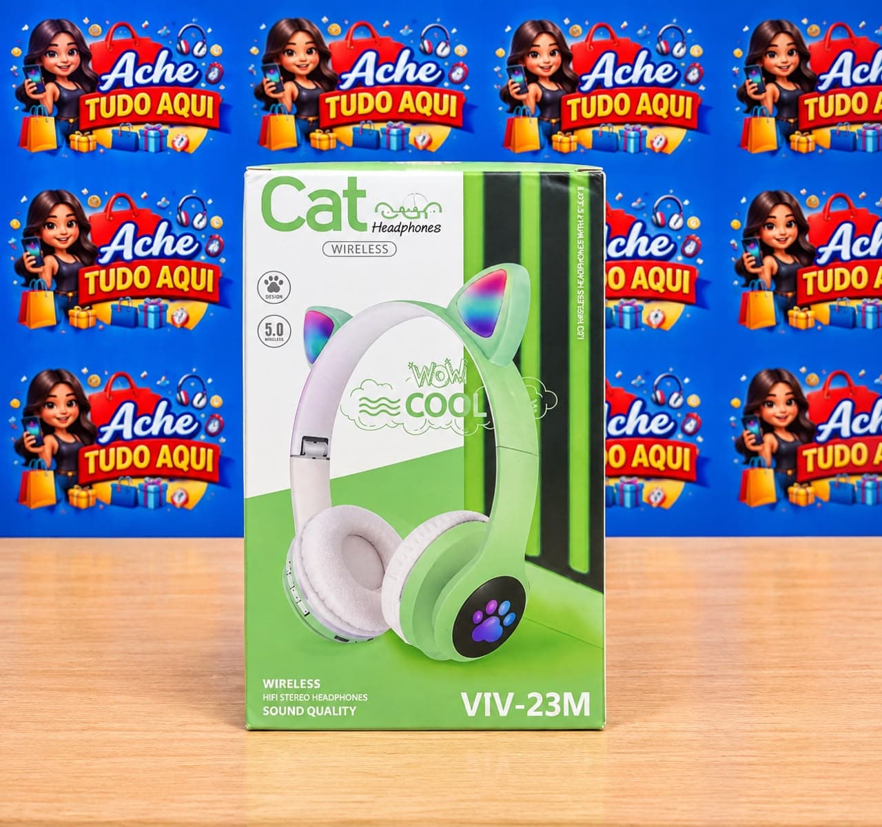 Fone Sem Fio com Orelhas de Gato VIV-23M - 1