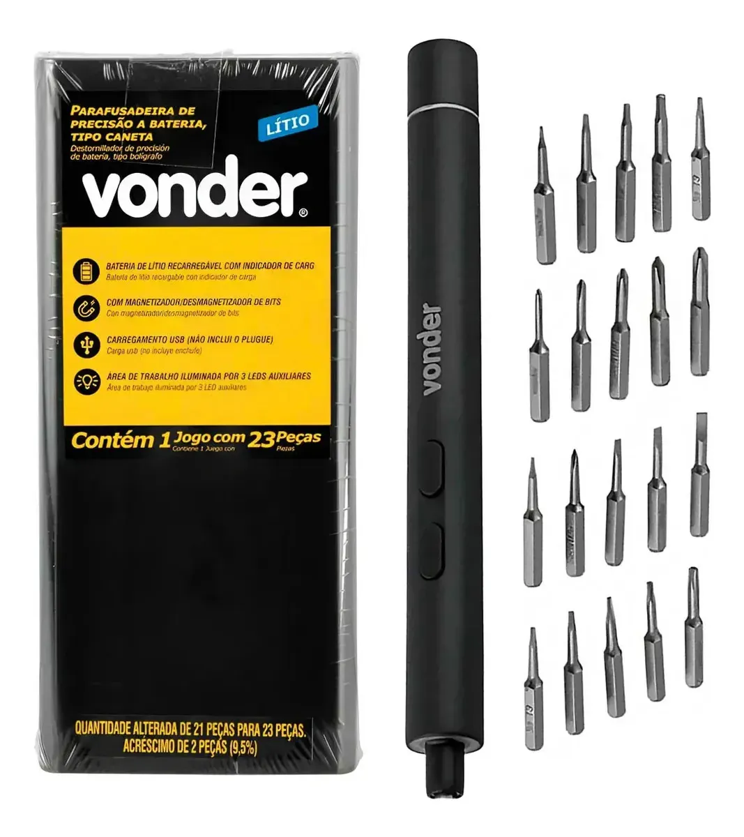 Parafusadeira de precisão a bateria 3,7 v tipo caneta Vonder - 1