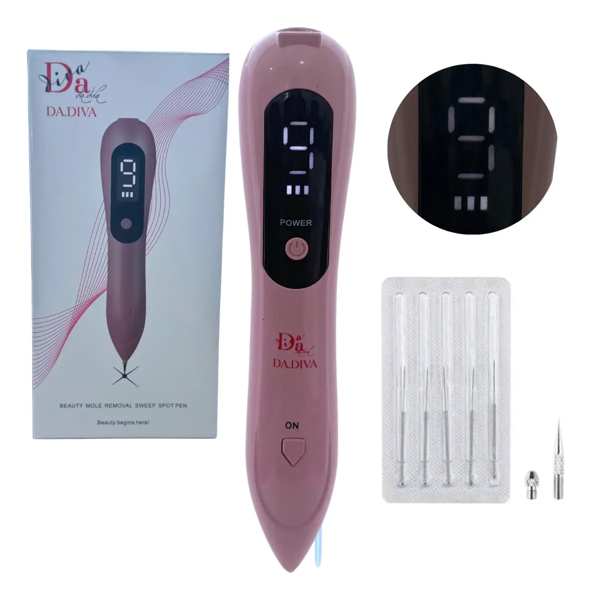 Caneta Despigmentadora 9 Níveis + Led E 2 Ponteiras - 1