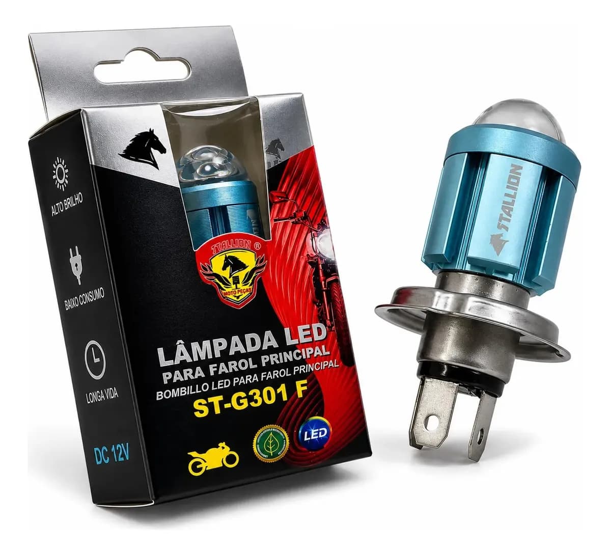 Lâmpadas Led Moto H4 Ba20d 6500k Olho De Peixe Potente Strob - 2