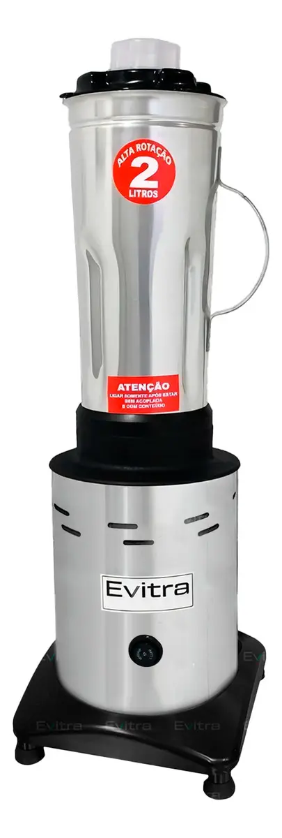 Liquidificador Industrial Potente Alta Rotação 2 Litros Profissional Com Jarra de Aço Inox Evitra - 1