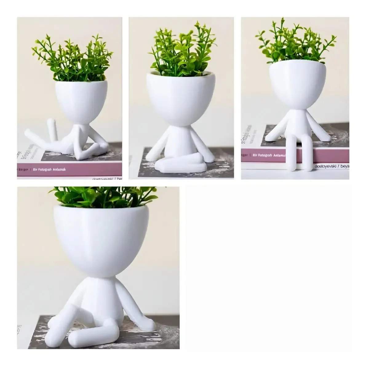 KIT 4 Vasos Cachepot Decorativos Bob - NAO ACOMPANHA A FLORES. - 1