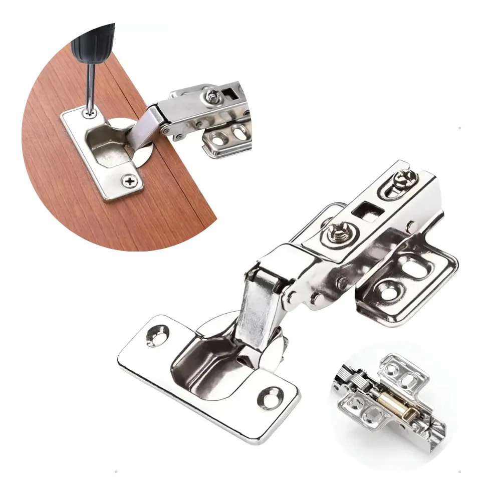 4 Dobradiça Inox Com Amortecedor 35mm Armários Curva / Reta - 1