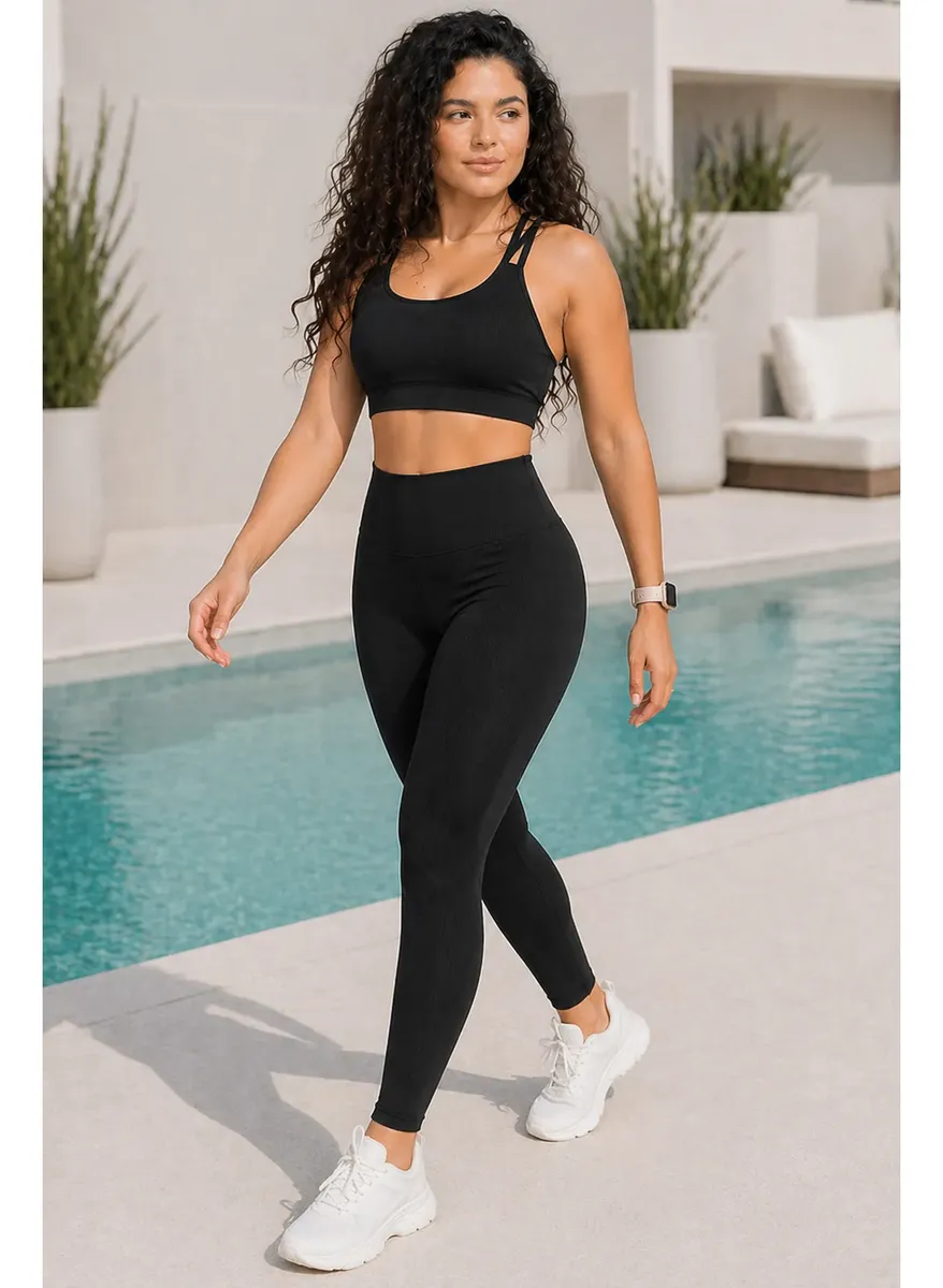 Conjunto calca e top canelado zero transparencia feminino TAM GG - 1