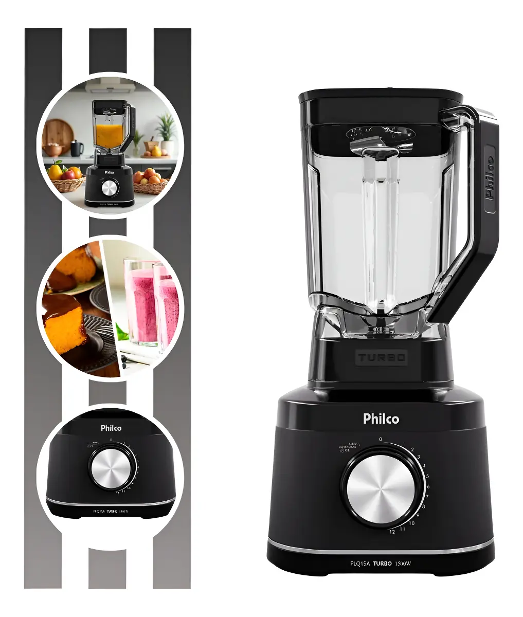 Liquidificador Concept 1500w 3,1l Turbo Plq15a Philco - 220v - 1