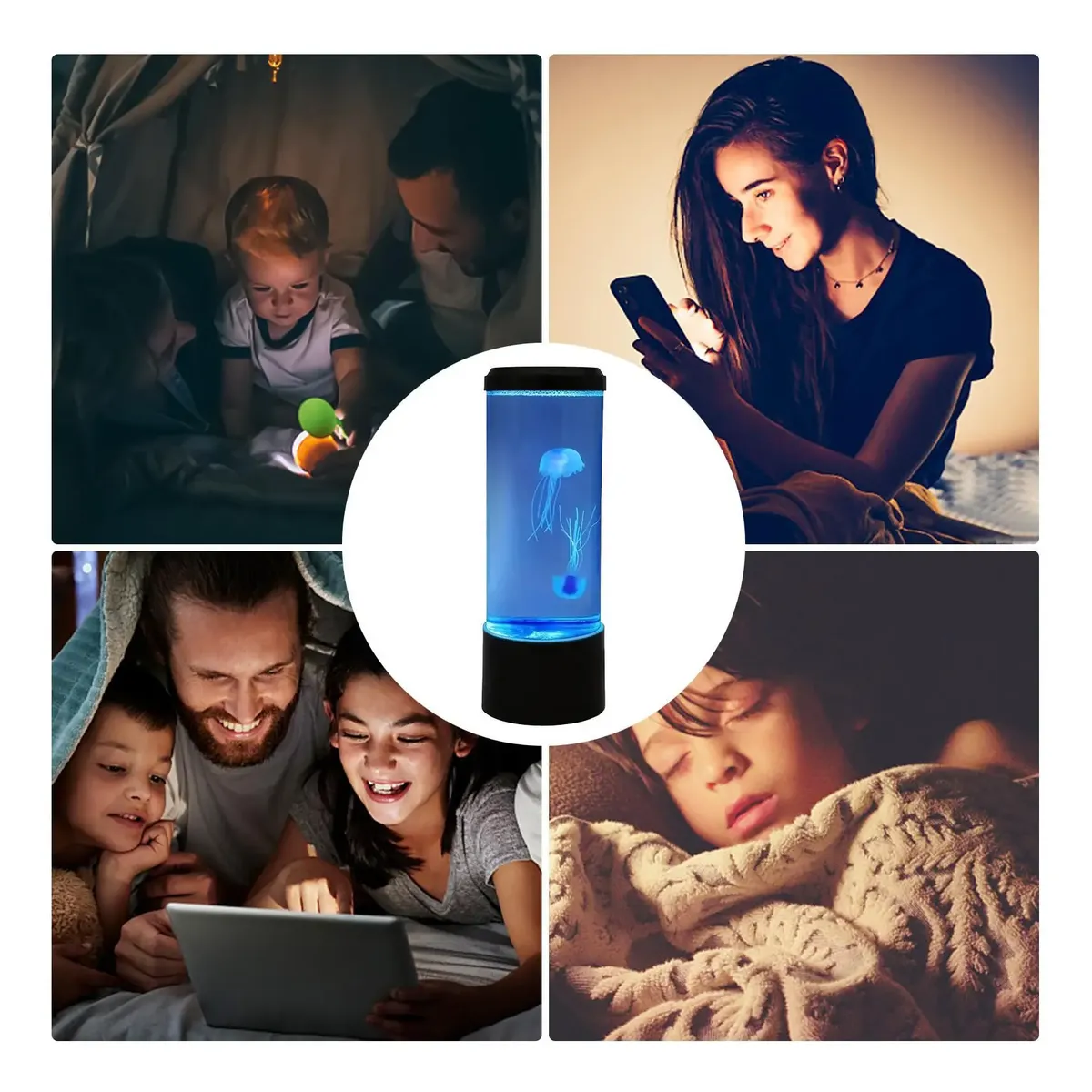 Luminária Aquário Água-viva Led 7 Cores Para Mesa - 1