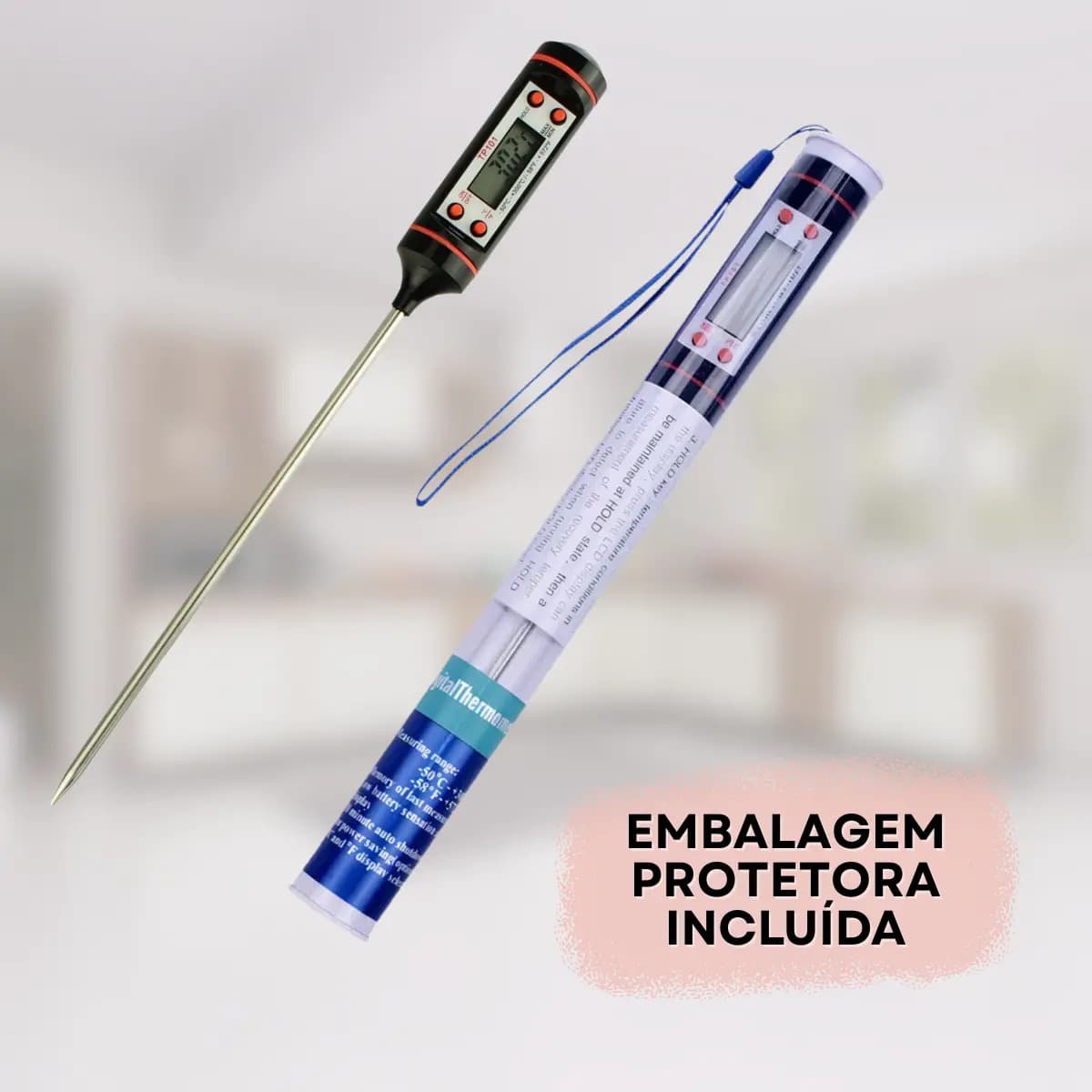 Termômetro Digital Culinário Espeto Cozinha Inox - 3
