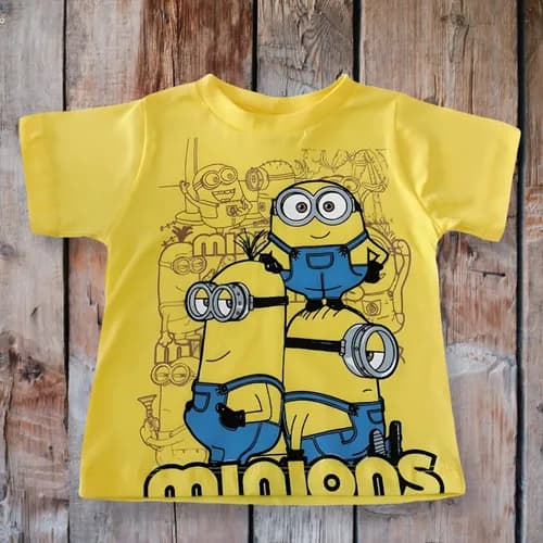 Camisa Manga Curta Infantil Minions Algodão - 1