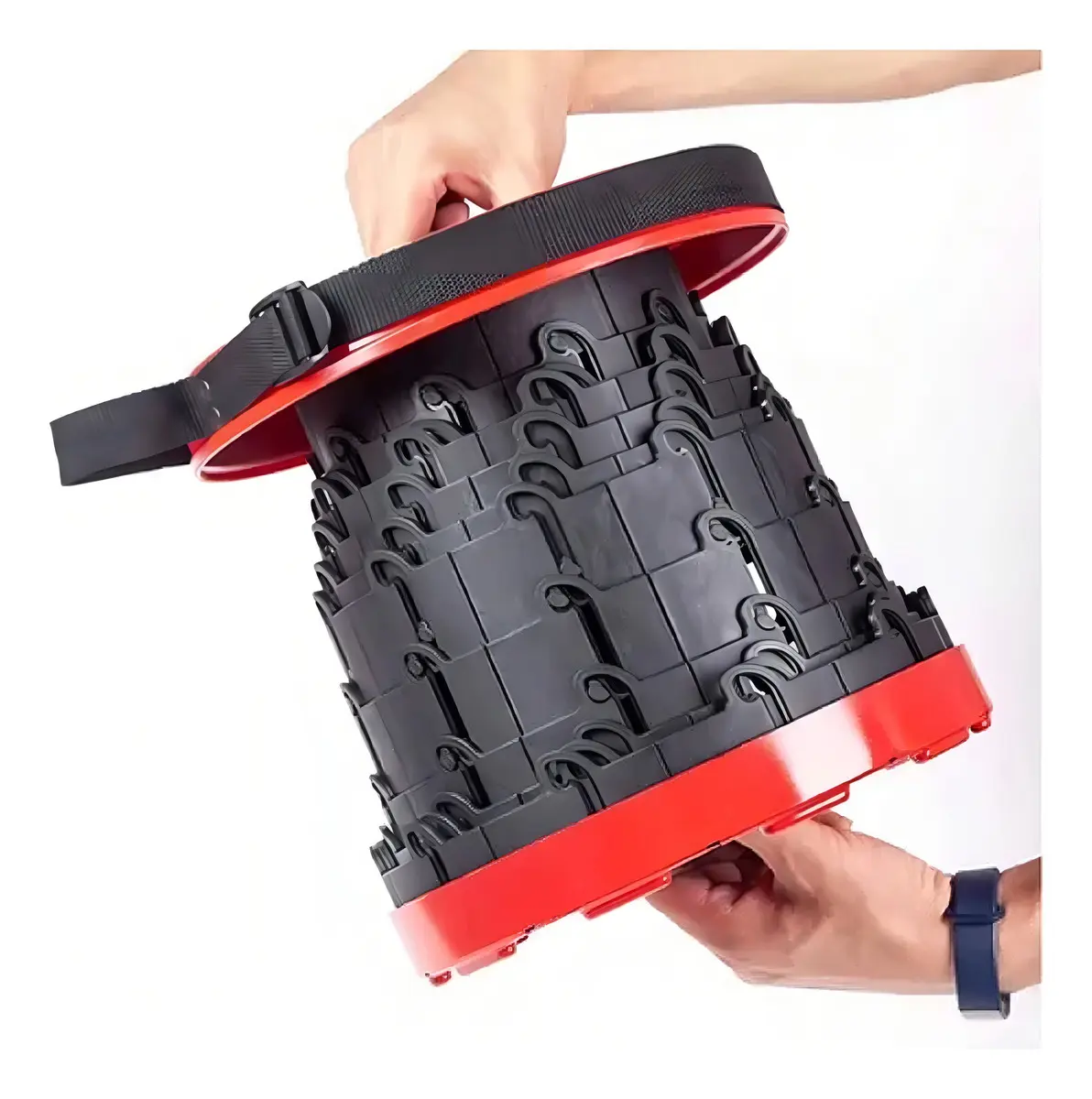 Banqueta Retrátil Portátil Alça Vermelha 100kg - 2
