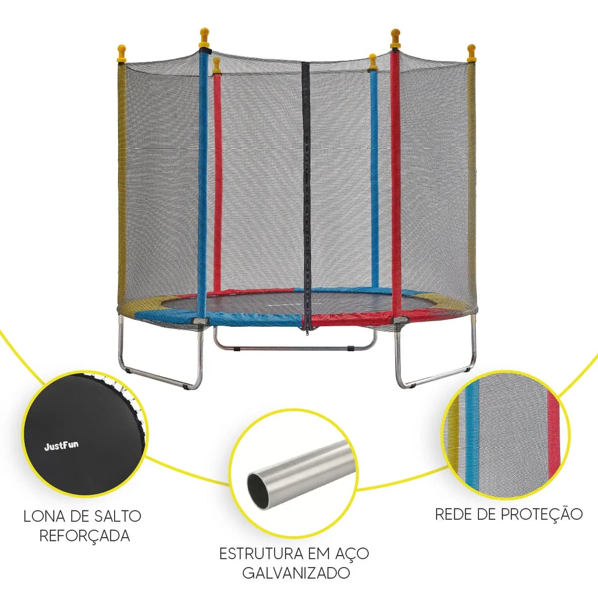 Cama Elástica 1,8 m Colorida 100 kg - 3