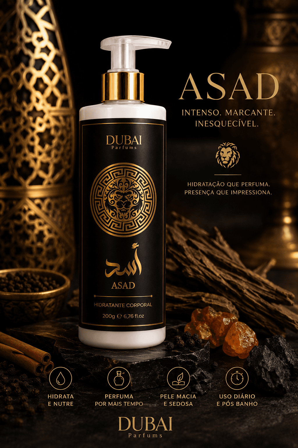 Hidratante Asad Black 200ml Dubai Parfums - 2
