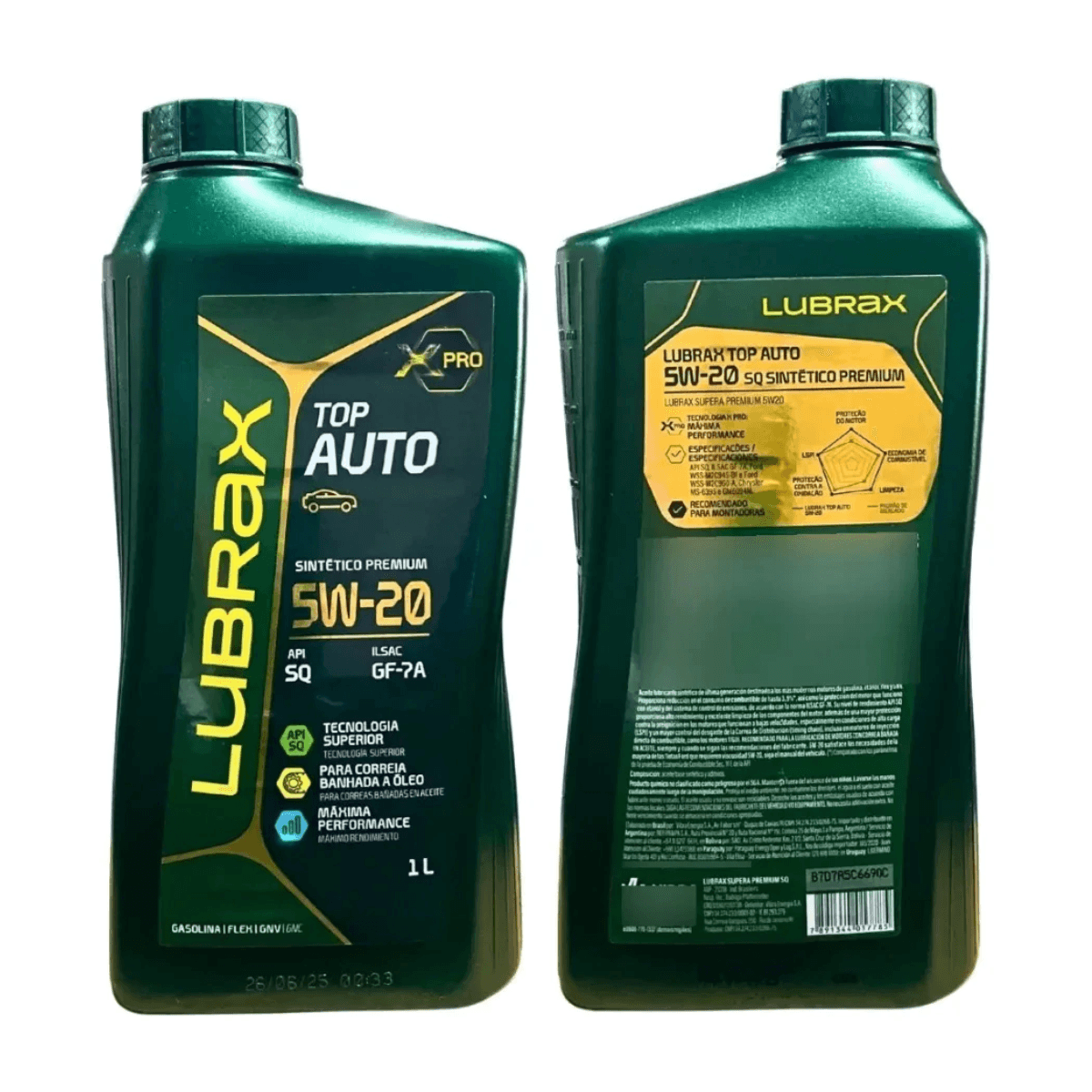Oleo Lubrax Top Auto Sup 5w20 Sintético Api Sq Sn Sl 1 Litro - 2