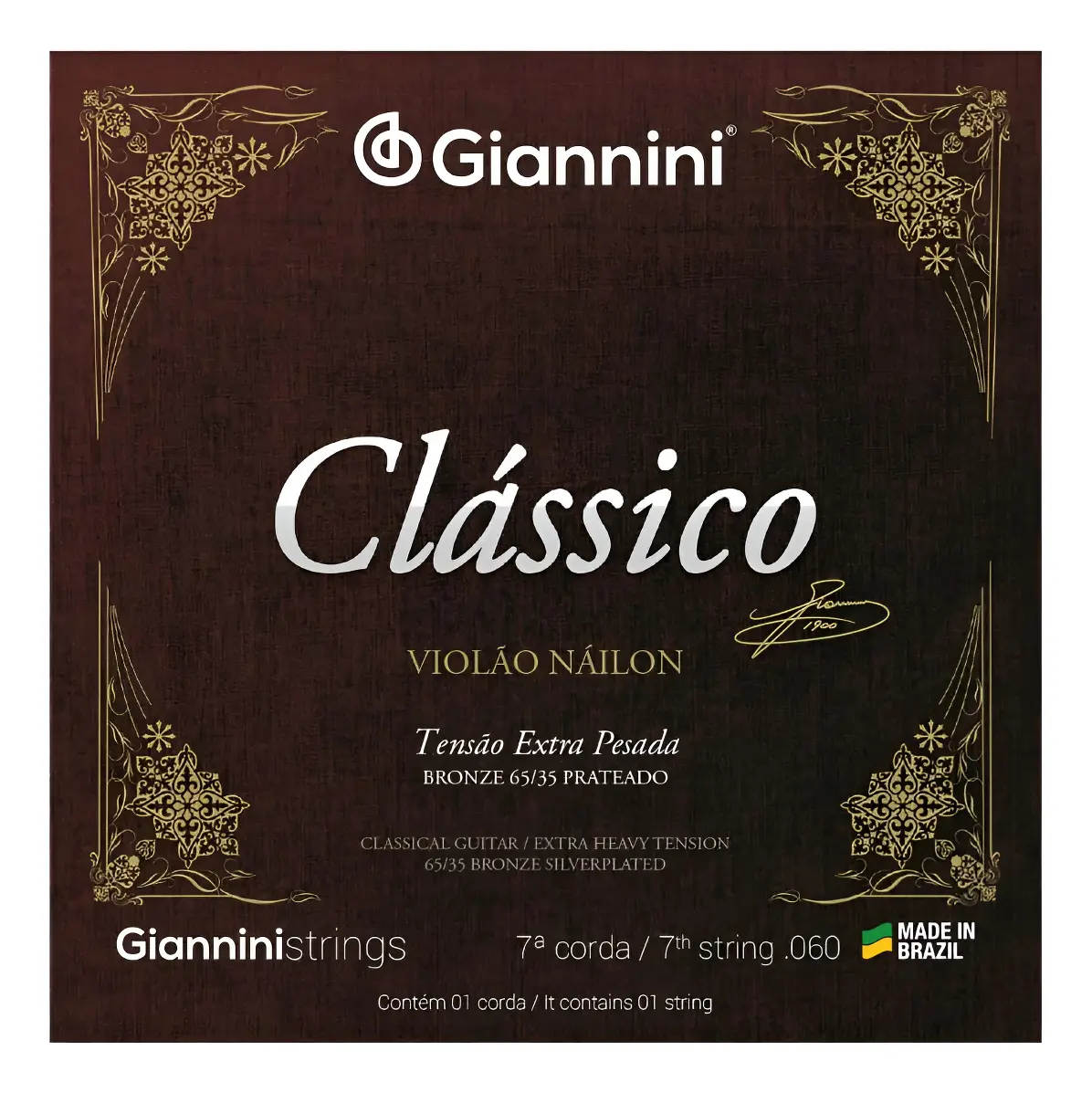 Encordoamento Sétima Corda Giannini Violao Classico Nylon Pesada - 1