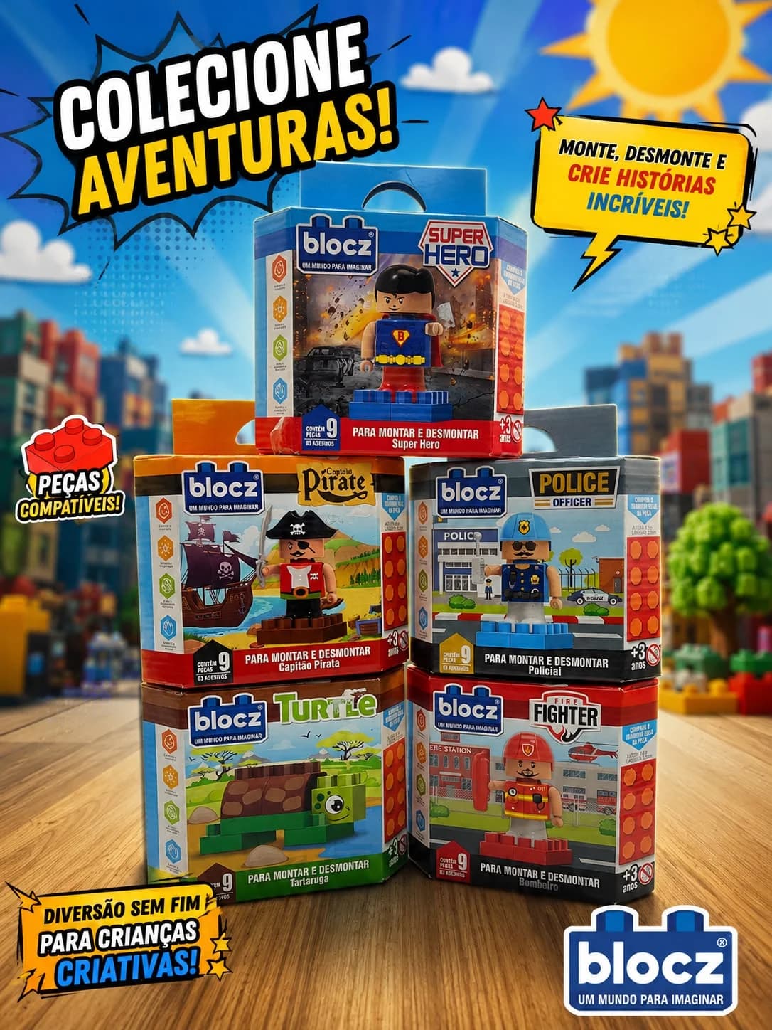 Blocz tipo lego 9 peças - 1