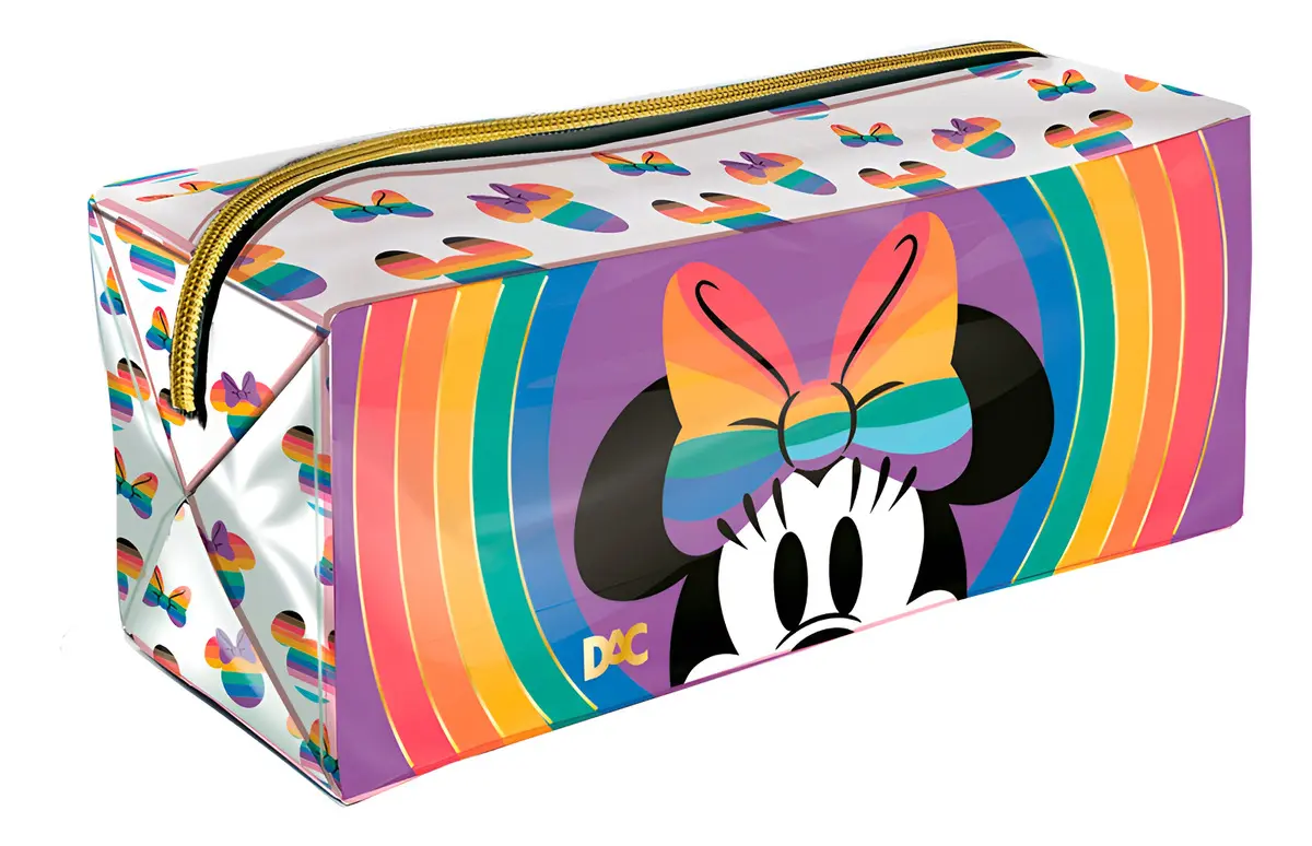 Estojo Escolar Minnie Rosa PVC Disney DAC com Zíper e 1 Compartimento - 1