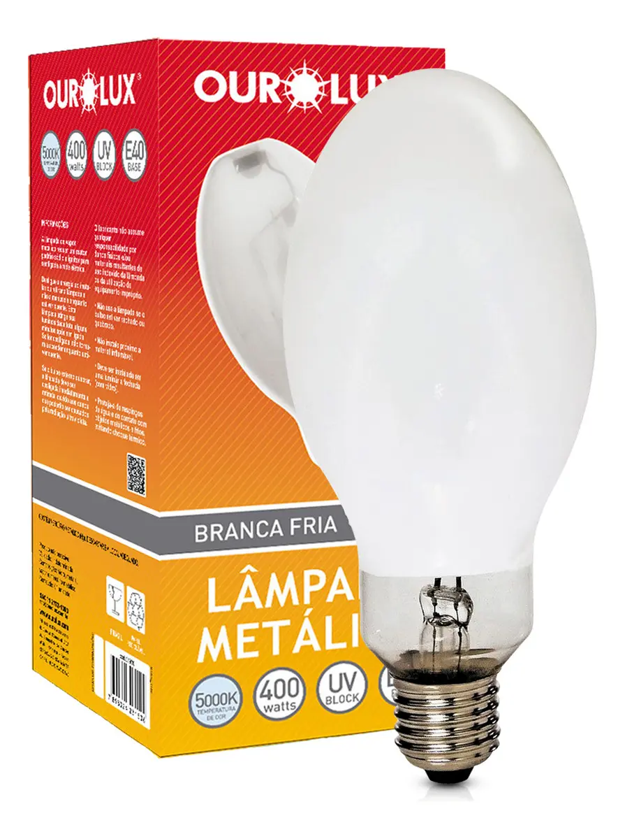 Lampada Vapor Metalica 400w Ovoide E-40 Ourolux Branco-neutro - 1