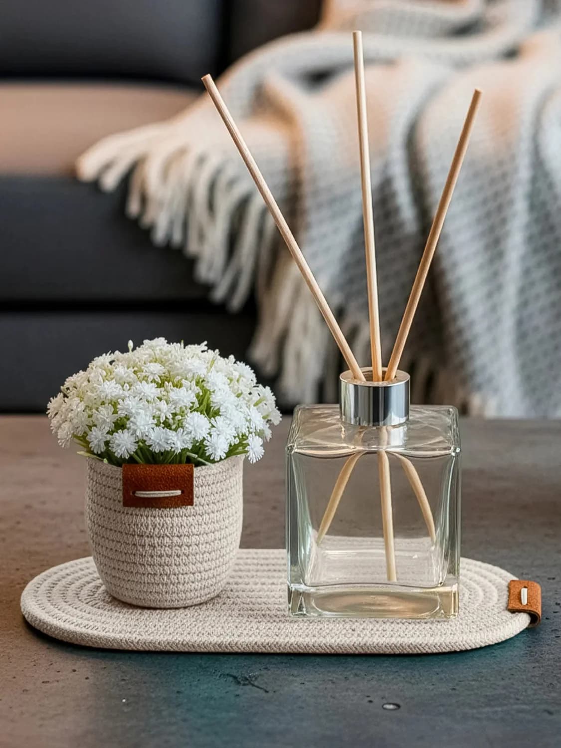 Kit Lavabo Difusor De Aroma Flor Mosquitinho Vaso Boho Chic Fendi - 2