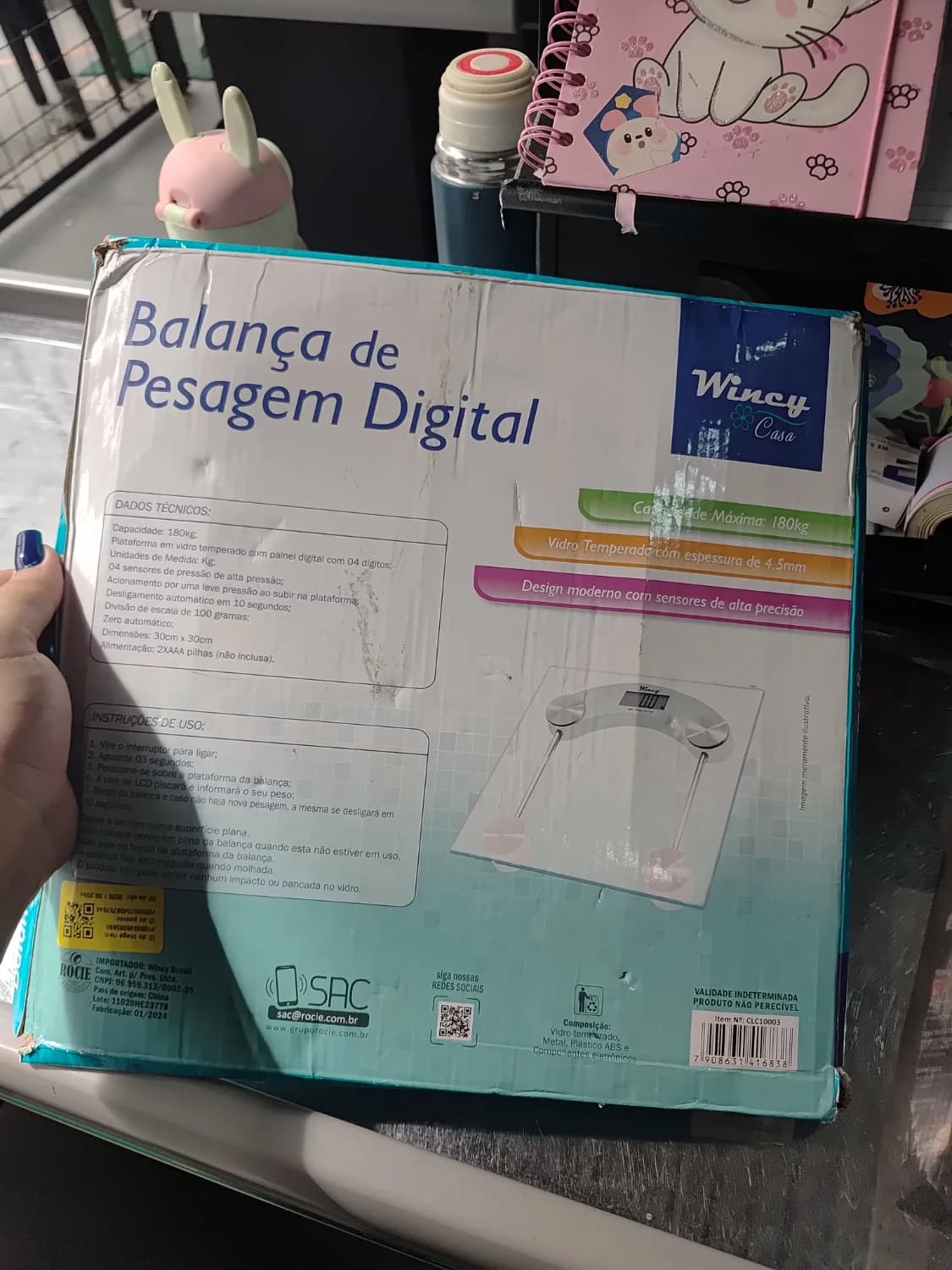 Balança Digital Corporal Vidro Para Quarto E Banheiro 180 K - 1