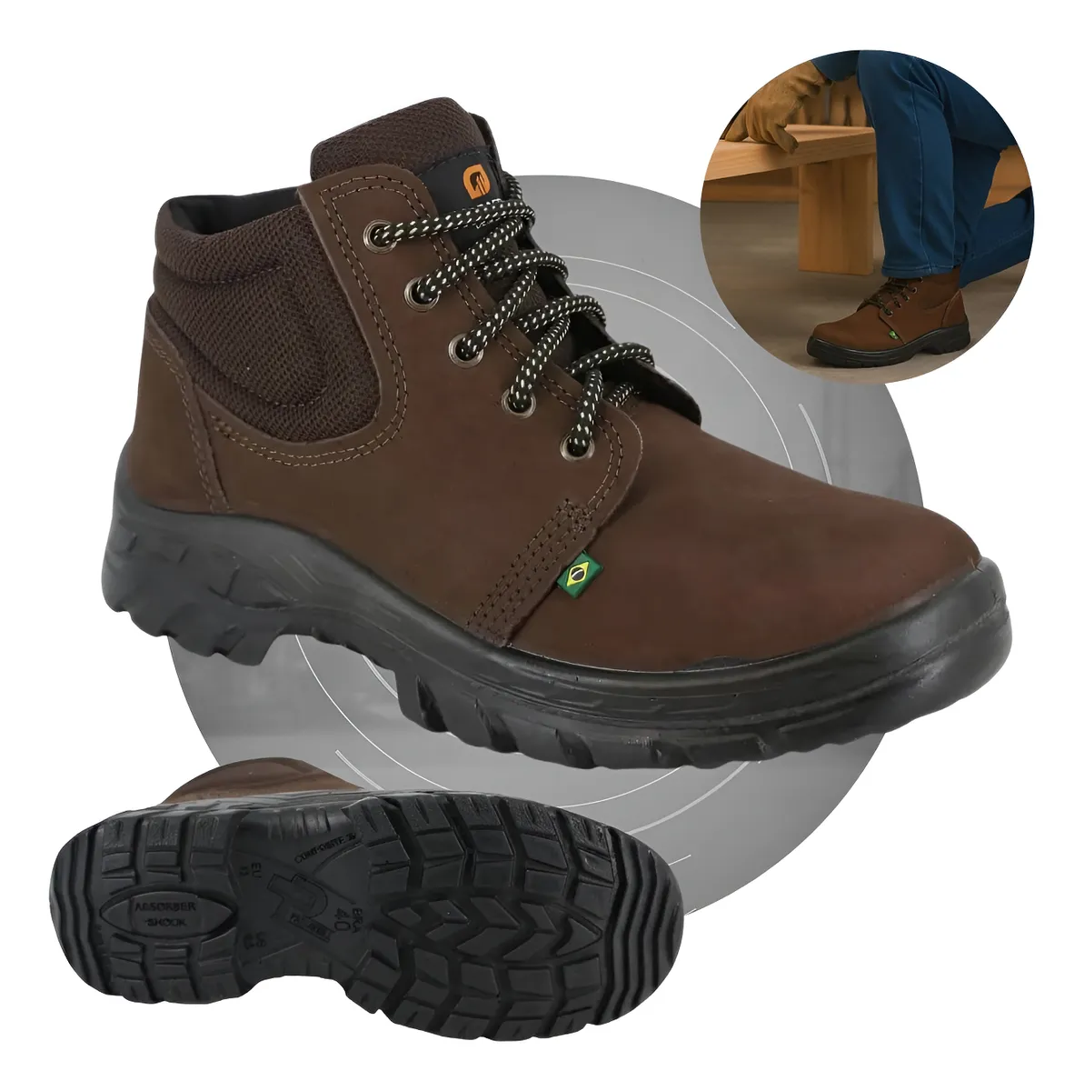 Bota De Segurança Nobuck Couro Epi Com Ca Bico Pvc Ecosafety - 2