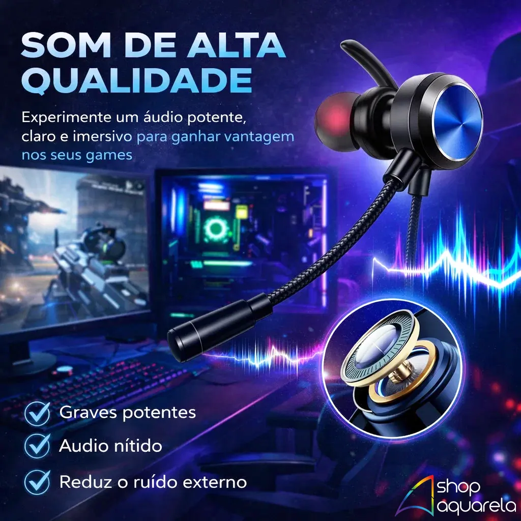 HEADSET GAMER HP GAMER FREE BATTLE - TECDRIVE - 1