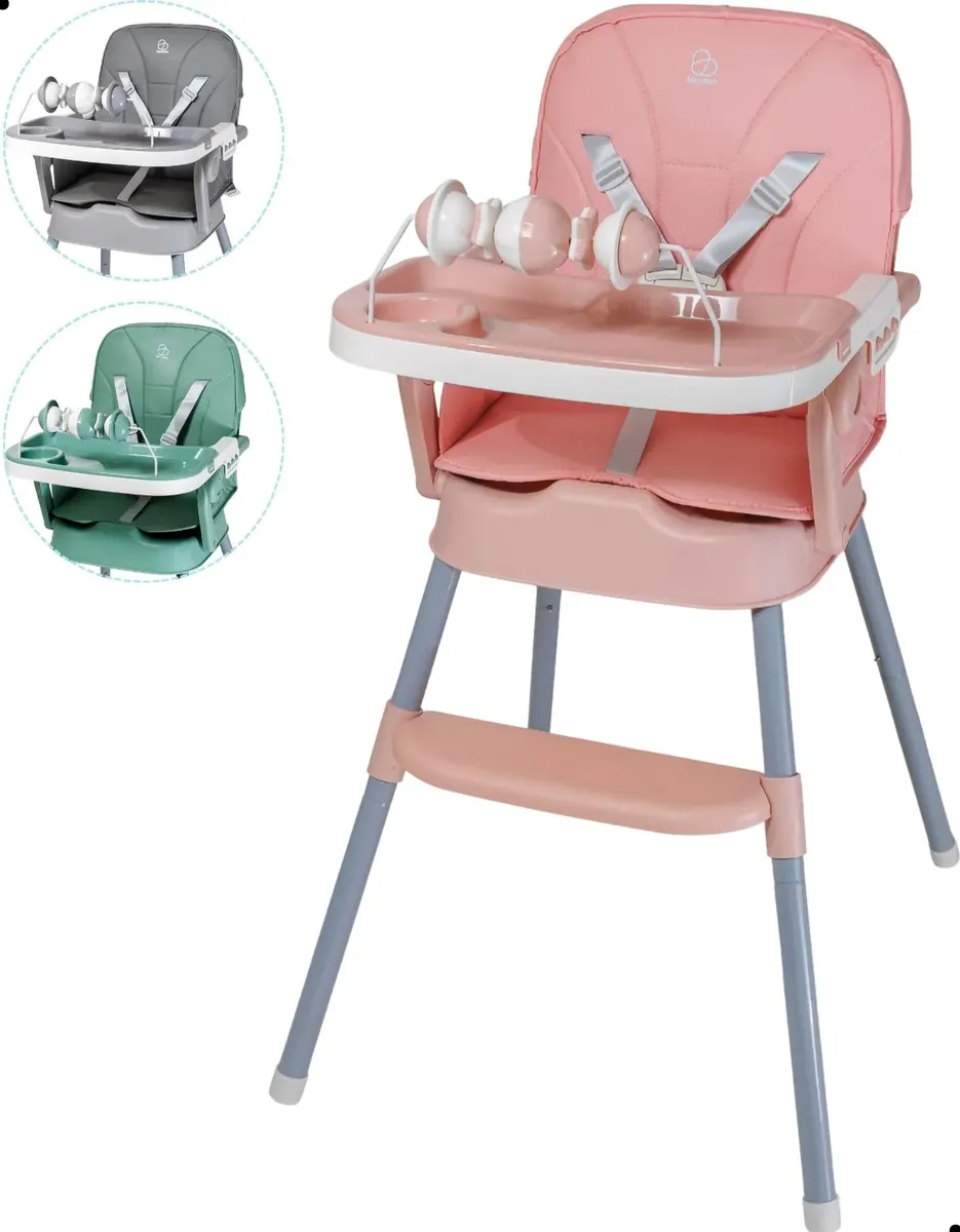 Cadeira Alimentação Bebê Portátil 3 Em 1 Baby Segura - Papa Lisa Rosa - 1