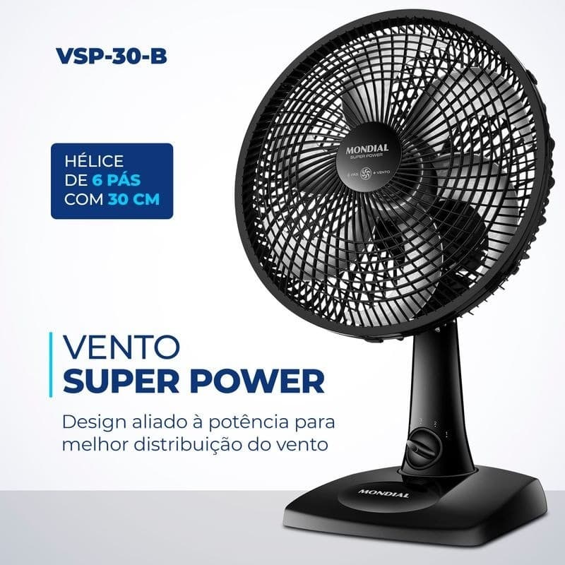 Ventilador Mondial 30cm Vsp 30 B (127v) 60hz - 2