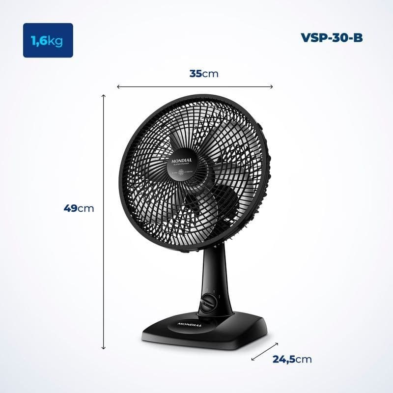Ventilador Mondial 30cm Vsp 30 B (127v) 60hz - 6