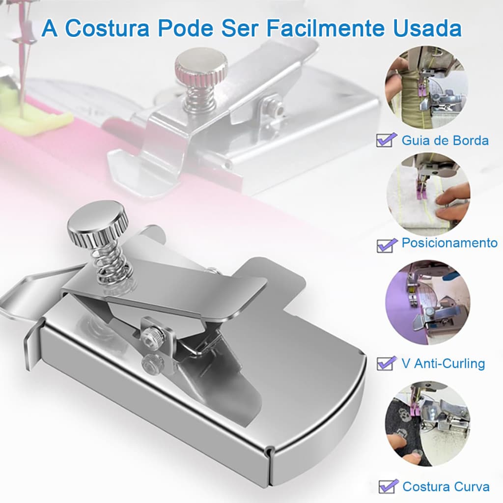 Aparelho Guia Bainha Barra Reta Magnetico Maquina Costura Grampo De Borda Forte Atração Magnética - 2