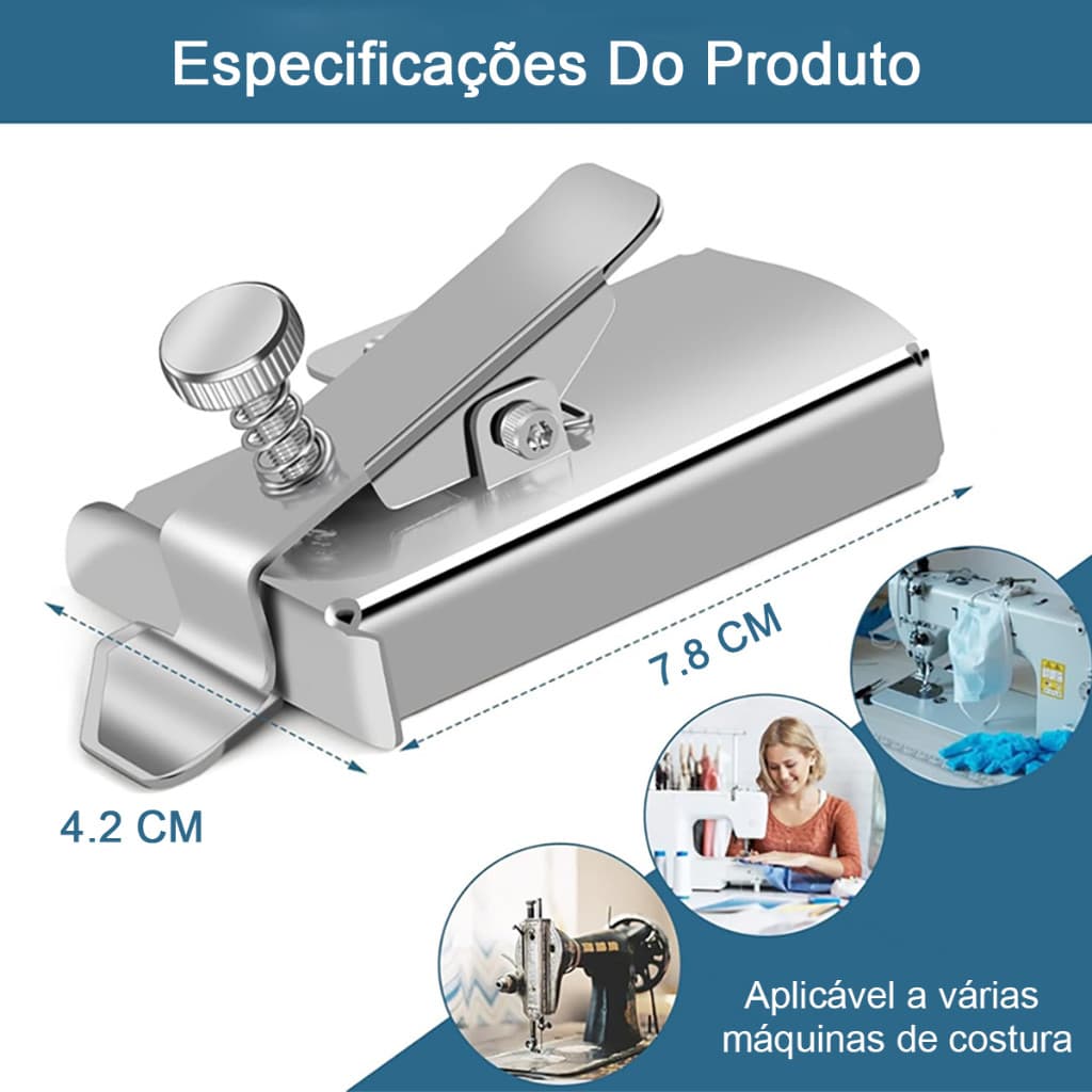 Aparelho Guia Bainha Barra Reta Magnetico Maquina Costura Grampo De Borda Forte Atração Magnética - 9