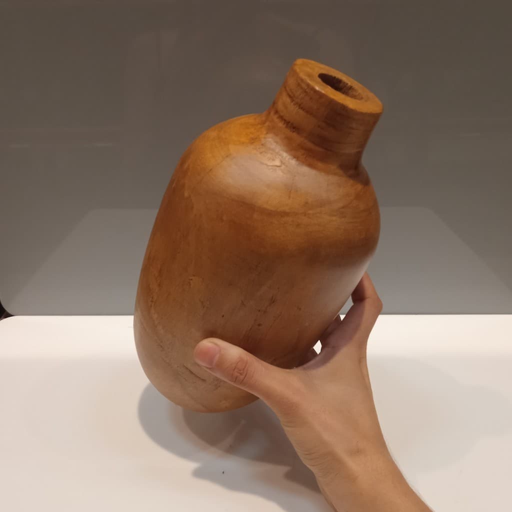 VASO DECORATIVO ENFEITE PLANTA MADEIRA 23x12x12cm NATURAL - 5