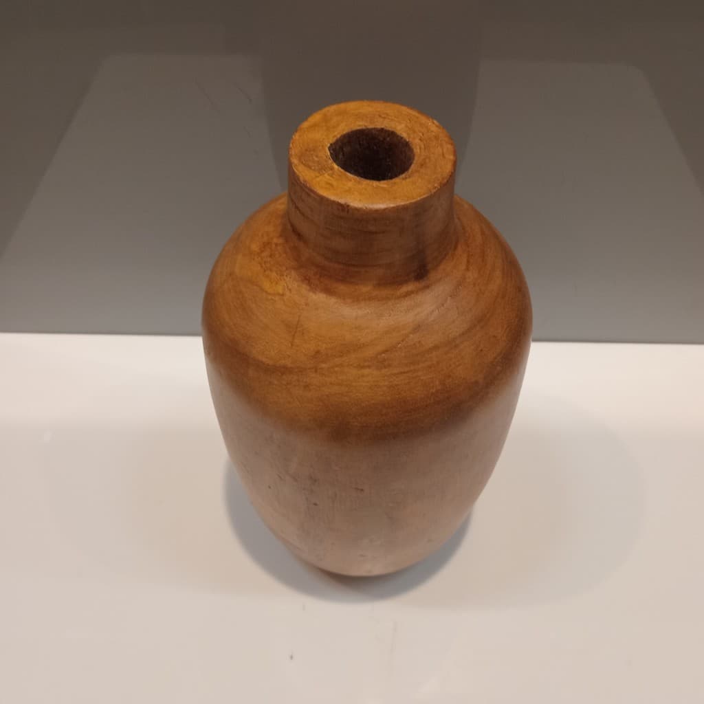 VASO DECORATIVO ENFEITE PLANTA MADEIRA 23x12x12cm NATURAL - 2