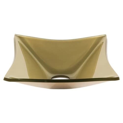 CUBA DE VIDRO QUADRADA 31CM CHAMPANHE - 1