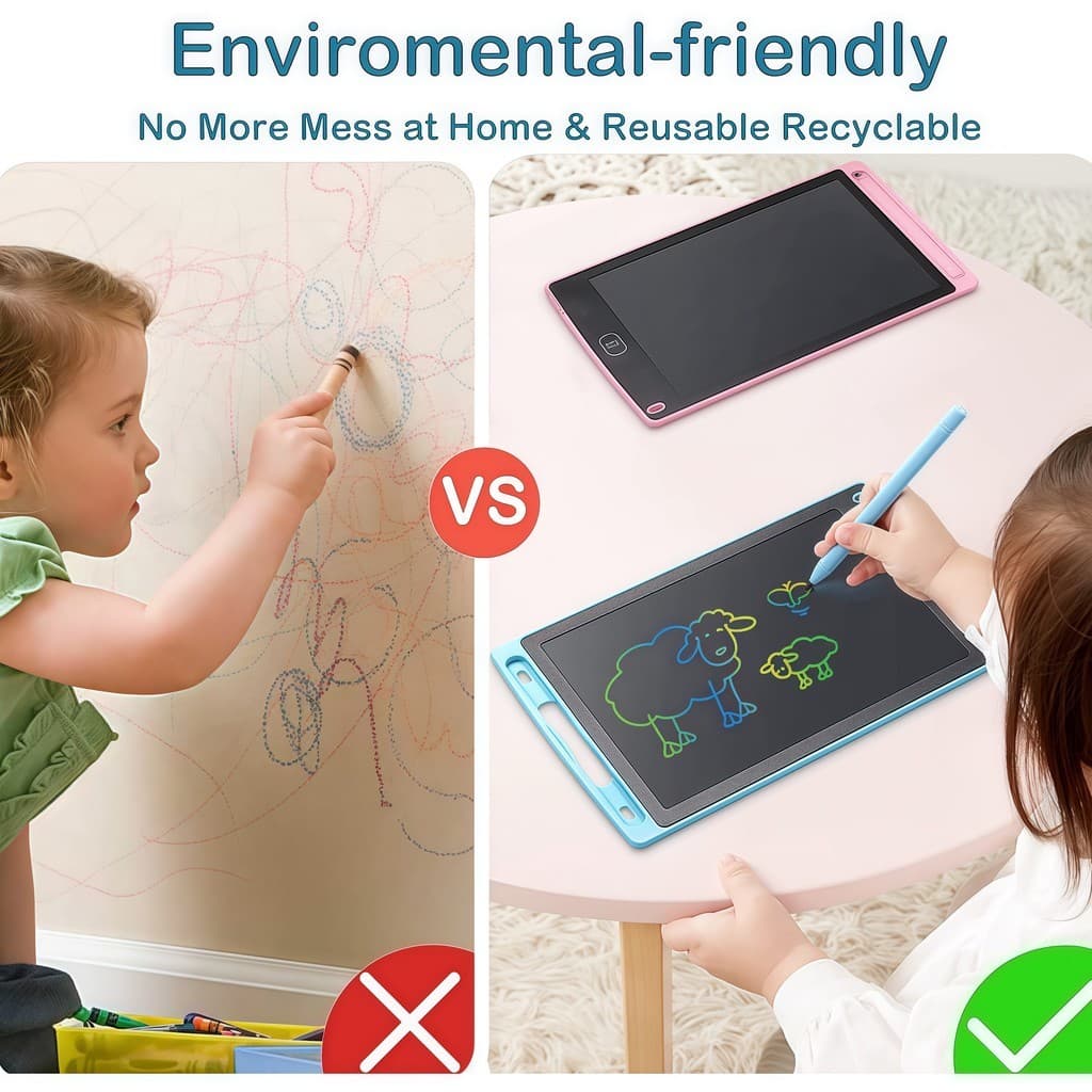 Lousa Mágica Tela Lcd Tablet Infantil De Escrever E Desenhar 10/5Polegadas brinquedo infantil Para menina/menino(AZUL) - 4