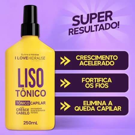 Tônico de Crescimento Acelerado LisoTonico Lisoterapia Hidralize Resultado Rápido Spray 250ml - 1