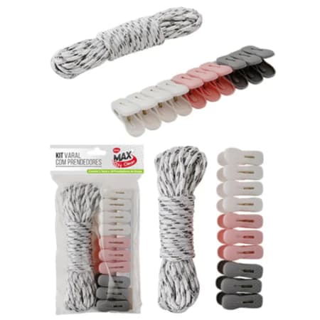 Varal de 10 Metros com 10 Prendedores – Kit Completo para Lavanderia - 1