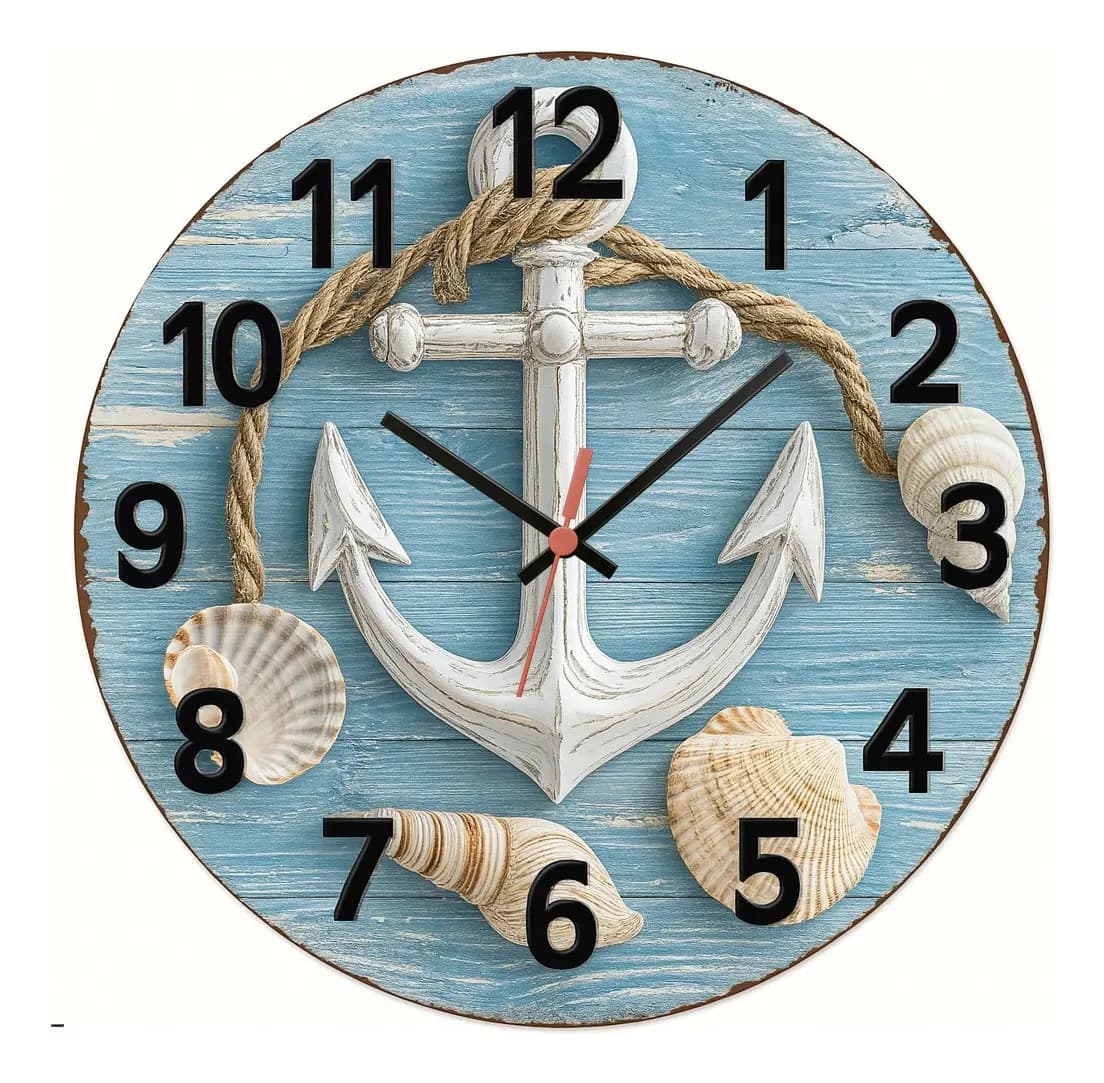 Relógio De Parede 30cm Premium Praia Mdf 6mm Silencioso - 2