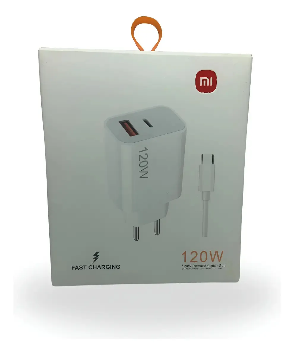 Carregador Xiaomi 120w Turbo Charge + Cabo Usb-c (tipo C) Branco - 1