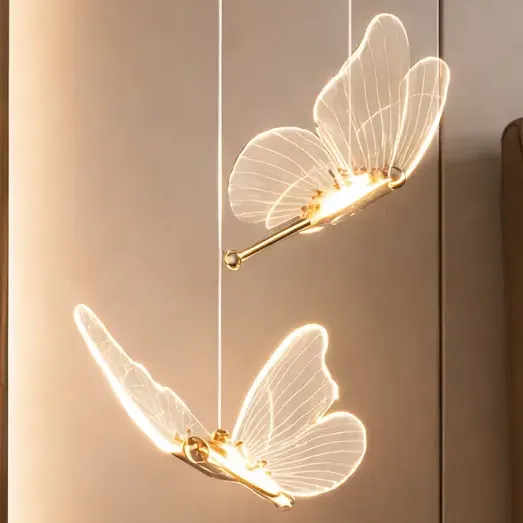 Luminária Pendente LED em Formato de Borboleta, Luminária Decorativa Moderna com Design Elegante 110–265V - 1